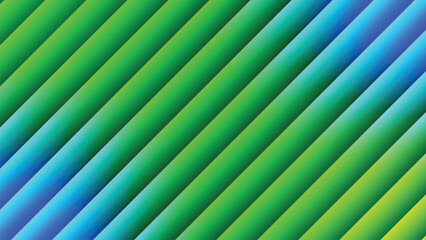 Abstract green and blue oblique stripes gradient colorful background pattern