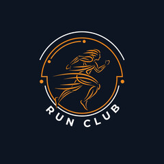 Abstract runner design for athletic club emblem a dynamic logo artwork