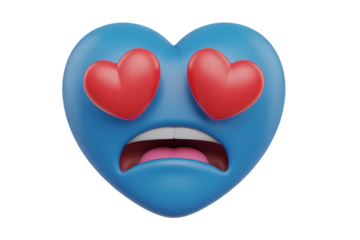 Blue Heart-Eyes Emoji: Surprised, Shocked, or Totally Smitten.
