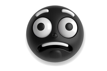 Fototapeta premium Shocked and Anxious Black Smiley Face Icon.