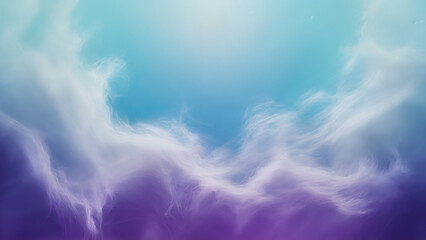 Dreamy clouds in shades of blue and purple create a serene and ethereal scene