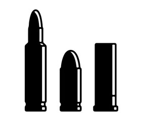 Collection of Ammunition Bullet and Cartridge Silhouette Icons