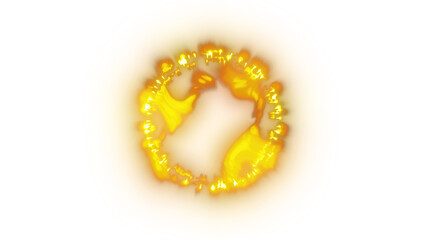 Bright orange energy explosion with glowing plasma and transparent background. Perfect for fantasy motion design and VFX effects.