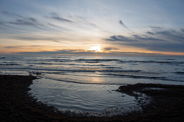 Autmn evening by Baltic sea.