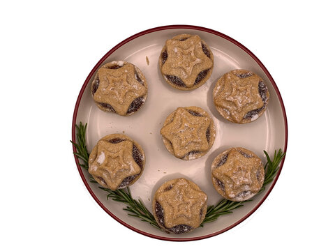 Mince Pies from above with Green Plant