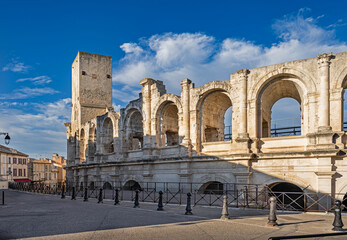 Arles, Provence, France &ndash; The Amphitheater of Arles is a Roman arena in the French city of Arles
