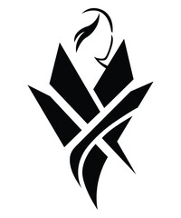 Elegant Abstract Female Silhouette Logo Design.