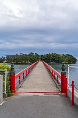 松島の福浦島にかかる福浦橋の風景