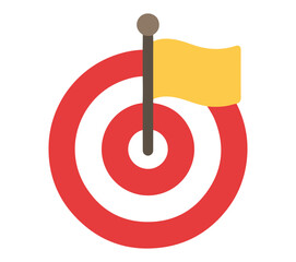 Business Goal Target with Flag Icon Objective Success