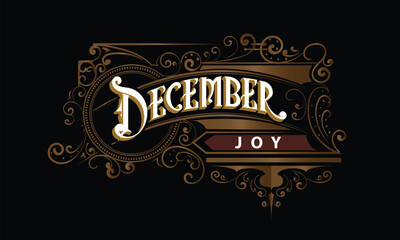 DECEMBER JOY lettering custom style design