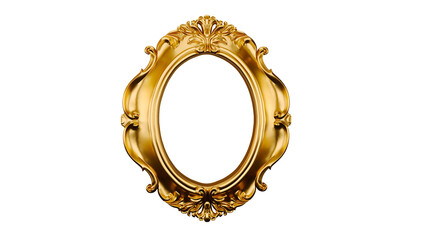 antique gold frame isolated on transparent background