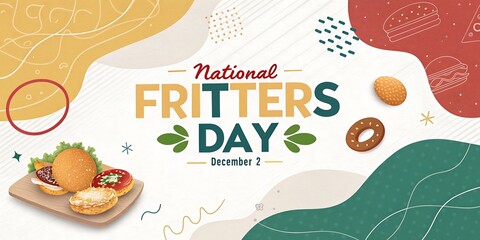 National Fritters Day Illustration. Suitable for greeting card poster and banner.