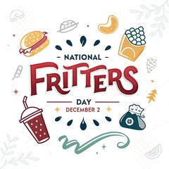 National Fritters Day Illustration. Suitable for greeting card poster and banner.
