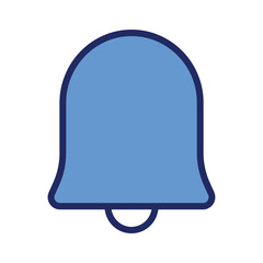Blue Line Bell Ring Illustration Icon Vector for Alert and App Notification Design
