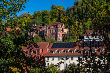 Historic villas on the &Ouml;sterberg in T&uuml;bingen in Southern Germany