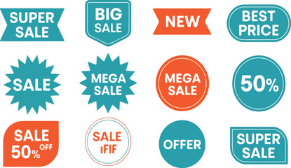 Various sale and offer label collection sale, offer, label, collection, super, big, new, best, price, mega, fifty, percent, badge, ribbon, discount, promotion, marketing, business, shop, retail, tag, 