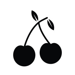 Solid Cherry Illustration Icon Vector for Fruit and Healthy Food Design