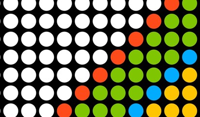 Abstract background, multicolored circles, mosaic, pixel, flat, 3D illustration