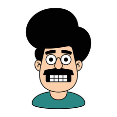 funny pop art panic face man