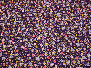 Cotton navy fabric with a small floral pattern, background