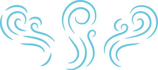 Blue air motion lines