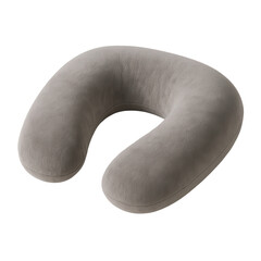 Soft beige travel neck pillow isolated