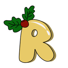 alphabet with holly berry vektor