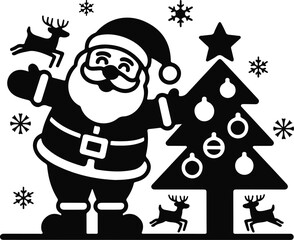 Stylish Merry Christmas T-Shirt Artwork