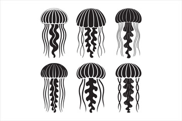 Jellyfish Line Art Vector Illustration
