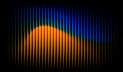 A colorful abstract Gradients with vertical shapes blending from blue to red and yellow, creating a smooth, glowing effect on a dark background.
