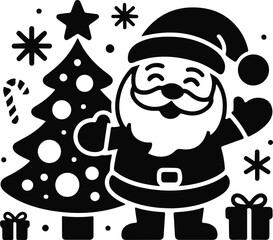 Cute Santa Happy Christmas T-Shirt Design