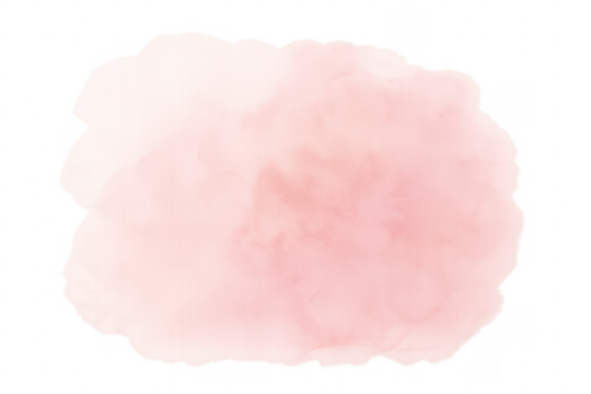 Pink watercolor splash abstract background on transparent