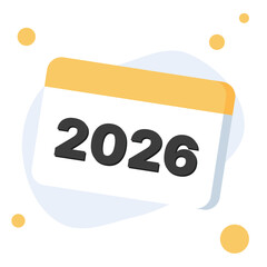 Calendar 2026 card on white background