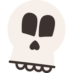 Halloween Skull Illustration With A Cartoonish Face And Dark Eye Sockets On A Transparent Background