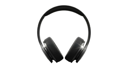 Black Headphones Isolated on White Background.