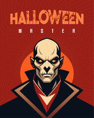 Creepy Halloween Horror Vector Art Design Template