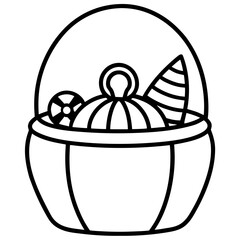 Minimalist color vector pumpkin candy bucket design