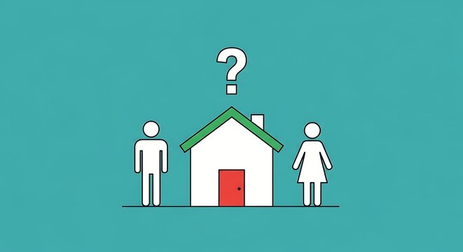 Couple Considering Home Ownership with Question Mark