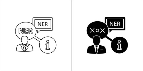 Named entity recognition with person, speech bubble, and info