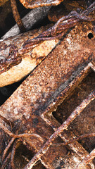 steel scrap with visible details. background or texture