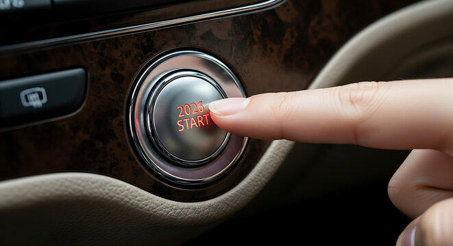 Loading bar between 2025 and 2026, futuristic concept