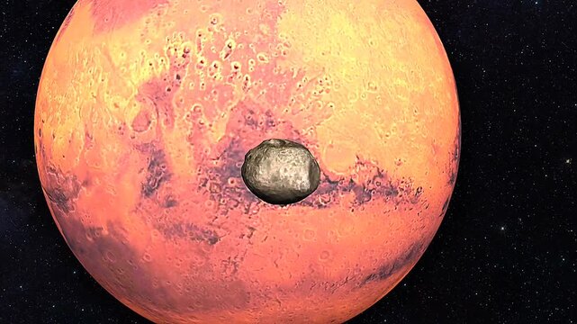 Phobos of Mars planet