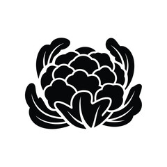 Black silhouette of a chrysanthemum flower on white background