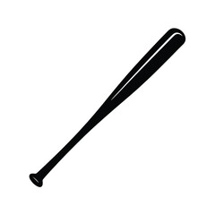 Classic baseball bat silhouette on white background