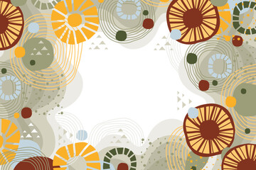 Hand drawn flat abstract shapes background