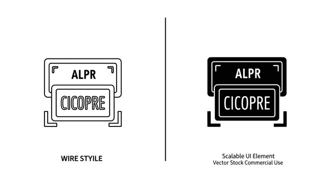 Alpr cicopre wire style icon, vector illustration