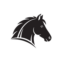A horse head silhouette logo icon vector illustration