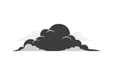 Dark storm cloud silhouette minimal design vector illustration