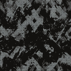 Fototapeta premium Asymmetrical Abstract Checkered Cubism Surrealism Elegant Vector Shapes, Black Surreal figures, motifs, suitable for printing on surface seamless pattern suitable for textile fabric, textures