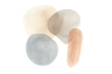Abstract watercolor blobs art neutral earth tones